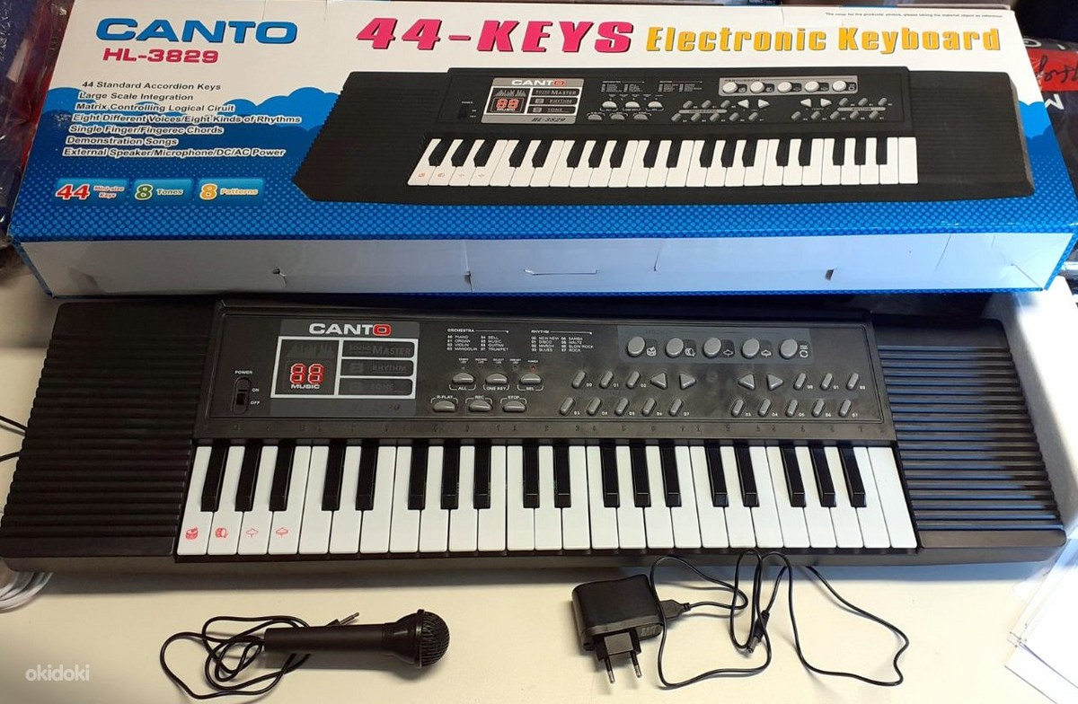 Детский синтезатор Canto Electronic 44 клавиши с микрофоном HL-3829 o - фото 1 - id-p219243824