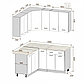Кухня угловая Лира 1.5x1.7 м Крем - Оникс, фото 2