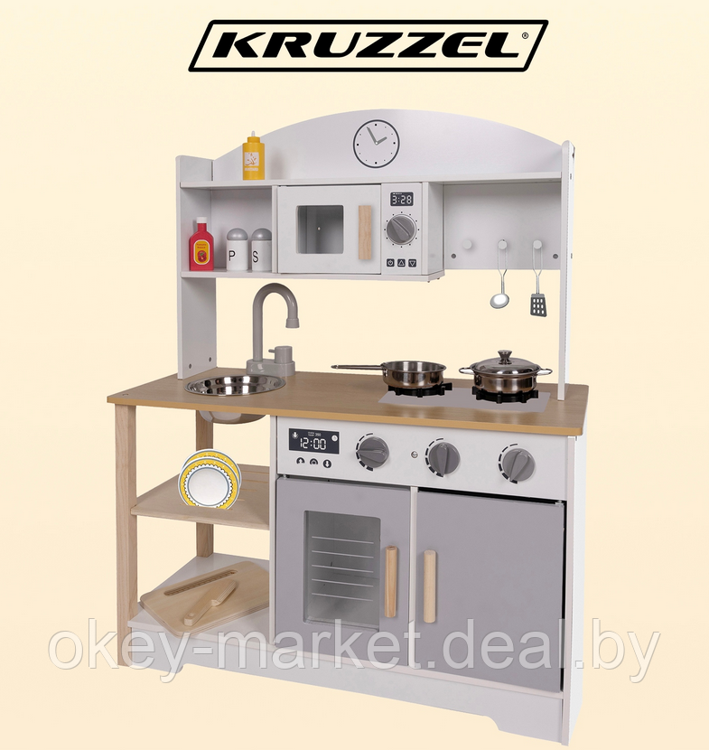 Детская деревянная кухня Kruzzel KD21933 + аксесуары - фото 2 - id-p219247435