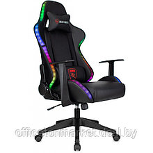 Кресло игровое Бюрократ "Zombie GAME RGB", экокожа, ткань, пластик, черный