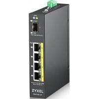 Коммутатор ZYXEL RGS100-5P, 5 Port unmanaged PoE Switch, 120 Watt PoE, DIN Rail, IP30, 12-58V DC