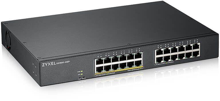 Коммутатор ZYXEL GS1900-24EP Smart L2 PoE + switch , rack 19 ", 24xGE (12xPoE +), PoE budget 130 W - фото 1 - id-p203917652