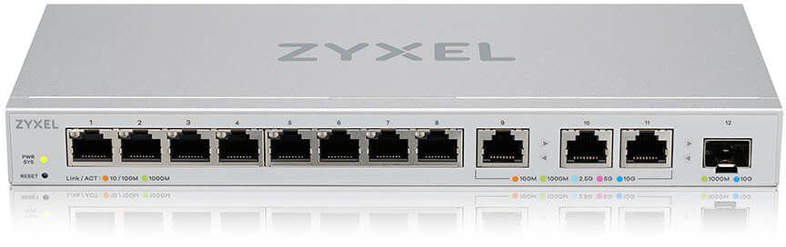 Коммутатор Zyxel XGS1250-12 Smart L2 switch , 8xGE, 3x1 / 2.5 / 5 / 10G, 1xSFP +, desktop - фото 1 - id-p203917659