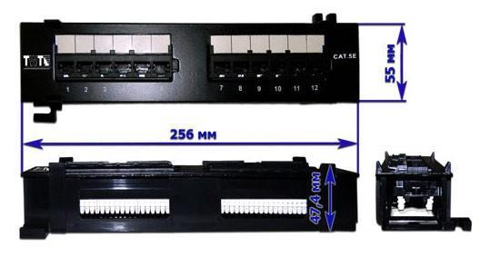 Патч-панель Lanmaster TWT-PP12UTP-H 10" 1U 12xRJ45 кат.5e UTP - фото 1 - id-p214268459