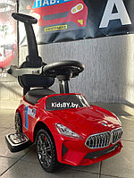 Детский толокар RiverToys L003LL-B (красный) BMW с ручкой управления