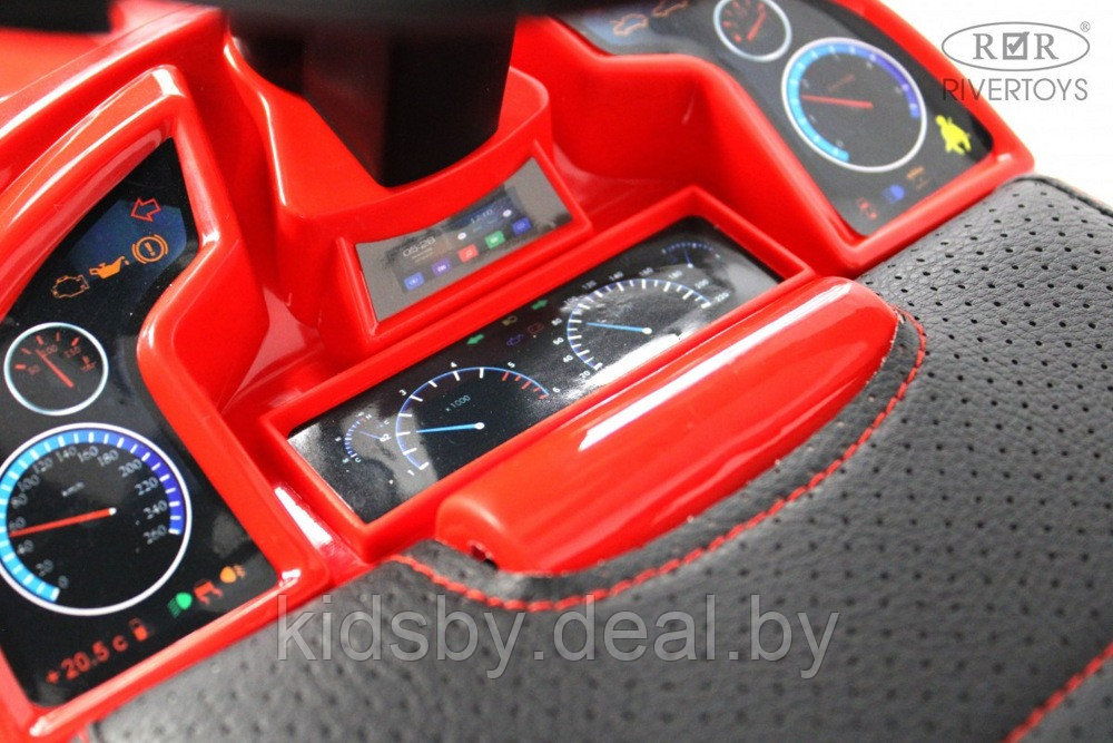 Детский толокар RiverToys L003LL-B (красный) BMW с ручкой управления - фото 4 - id-p219247607