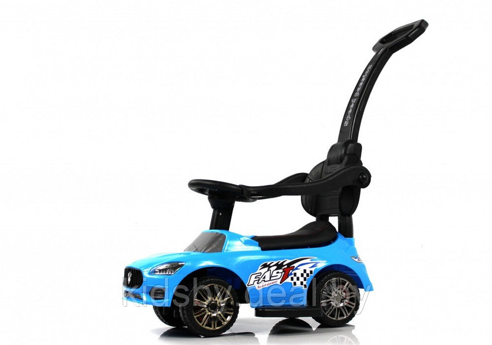 Детский толокар RiverToys L003LL-M (синий) Maserati с ручкой управления
