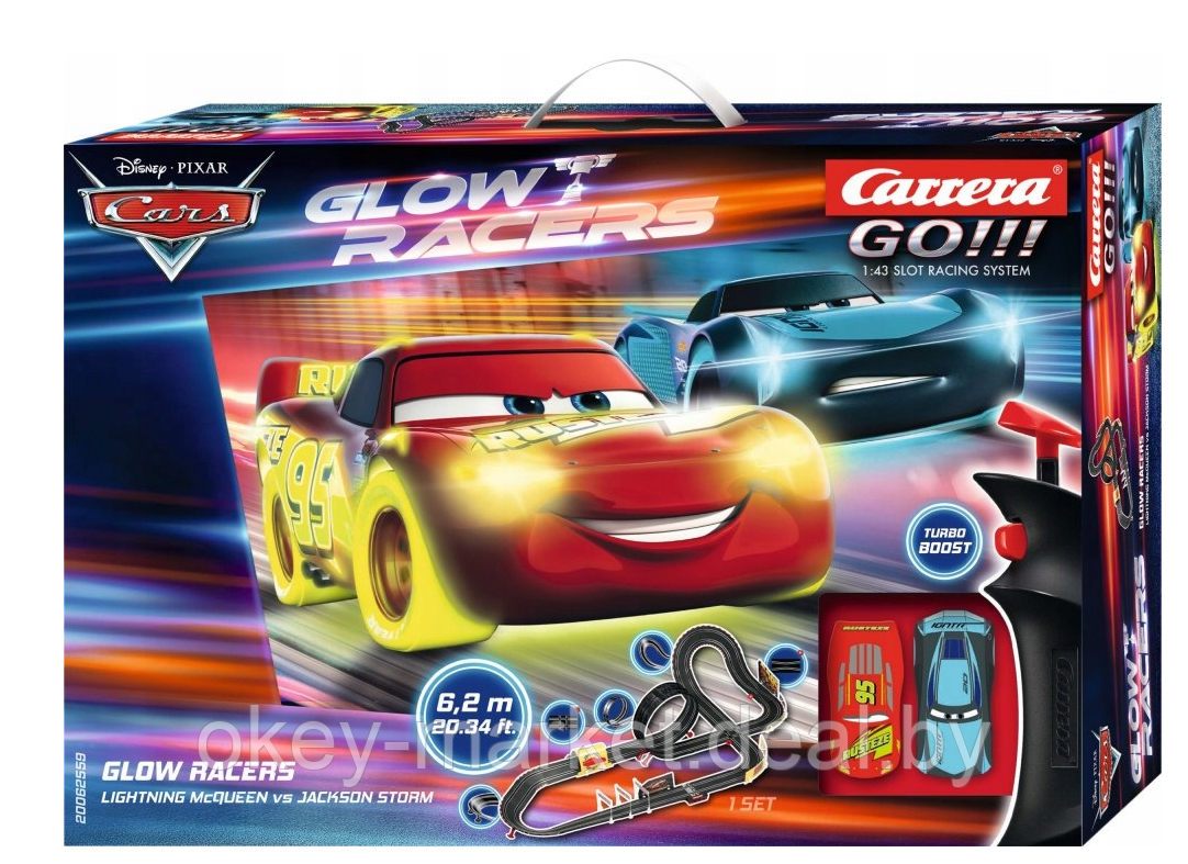 Автотрек Carrera GO! 62559 Disney Cars Glow Racers 6.2 метра - фото 2 - id-p219247945