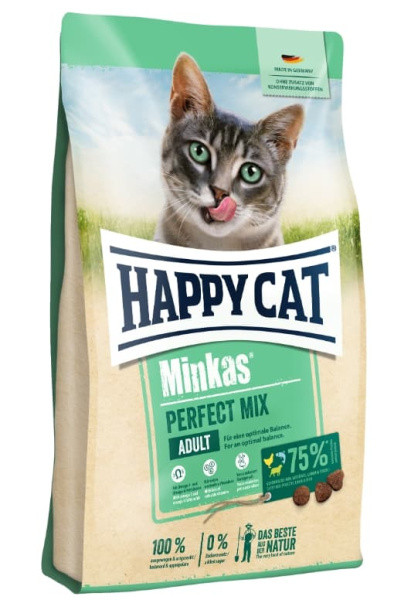 Сухой корм для кошек Happy Cat Minkas Perfect Mix (птица, ягненок, рыба) 10 кг - фото 1 - id-p180012116