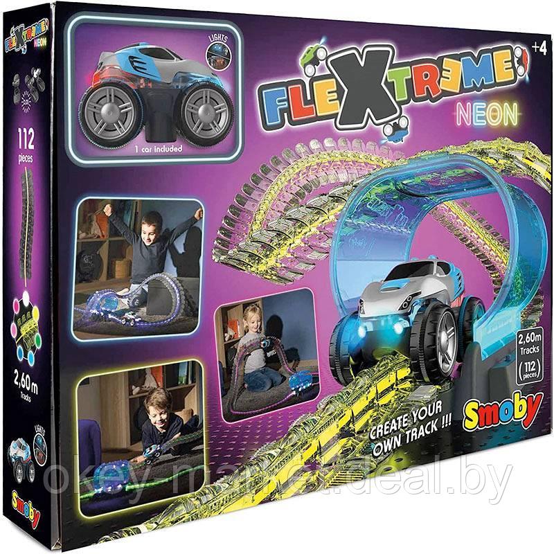 Автомобильная дорожка с подсветкой Smoby Flextreme Neon + машинка - фото 1 - id-p219247956