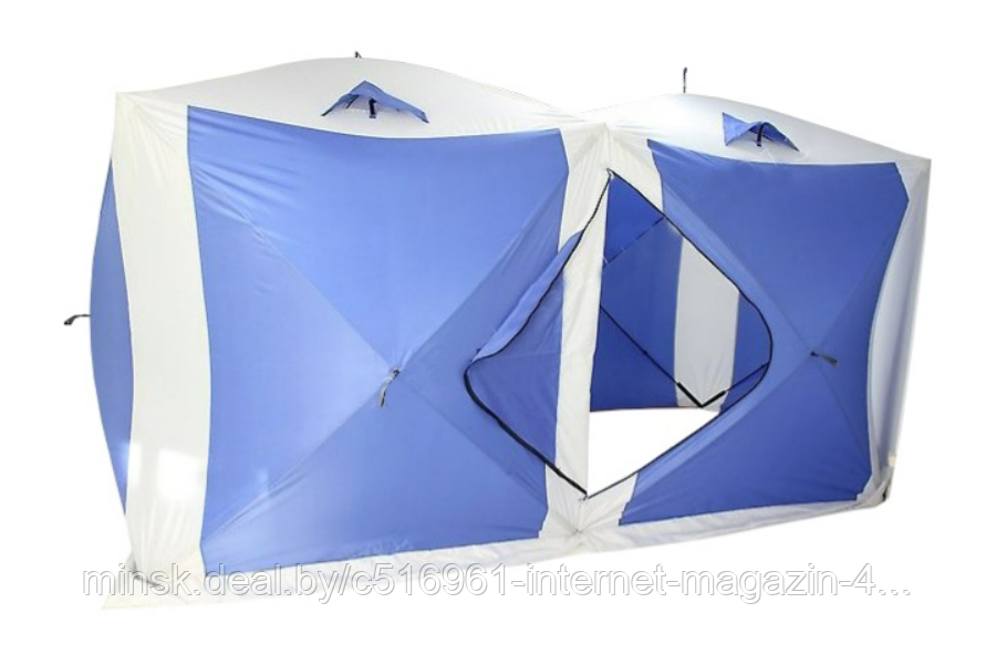 Палатка для зимней рыбалки TRAVELTOP (200*400*215) двойная, синяя с белым - фото 1 - id-p219248121