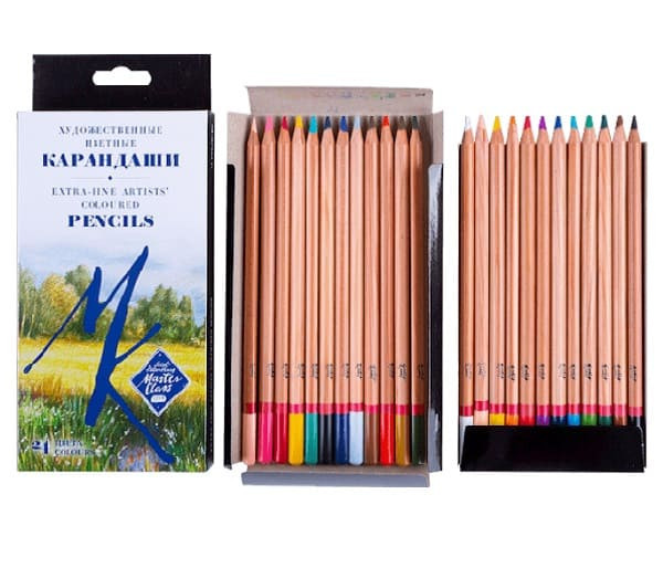 Мастер-Класс Набор профессиональных цветных карандашей, 24 цвета, в картонной упаковке - фото 1 - id-p219245287