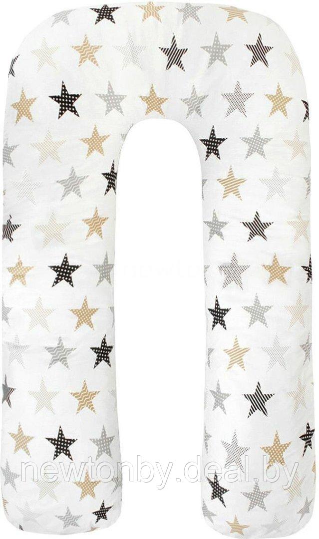 Подушка для беременных Amarobaby Звезды пэчворк AMARO-40U-ZP (белый) - фото 1 - id-p219249824