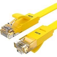 GCR Патч-корд PROF плоский прямой 7.5m, UTP медь кат.6, желтый, 30 AWG, GCR-LNC622-7.5m, ethernet high speed