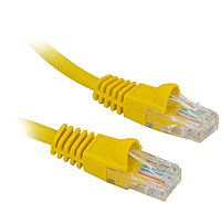 GCR Патч-корд прямой 0.5m LSZH UTP кат.6, желтый, 24 AWG, литой без фиксатора, ethernet high speed, RJ45,