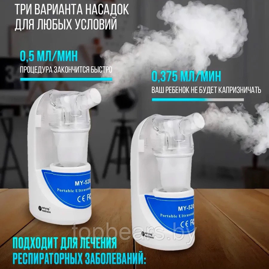 Портативный ультразвуковой небулайзер Ultrasonic Nebulizer MY-520A - фото 3 - id-p219249600