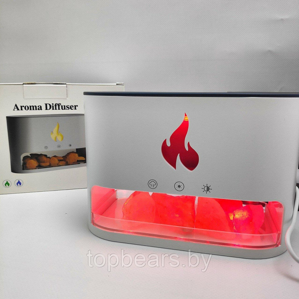 Аромадиффузор - ночникс эффектом камина Aroma Diffuser Touch Panel Version (4 вида подсветки, камни из - фото 10 - id-p219249601