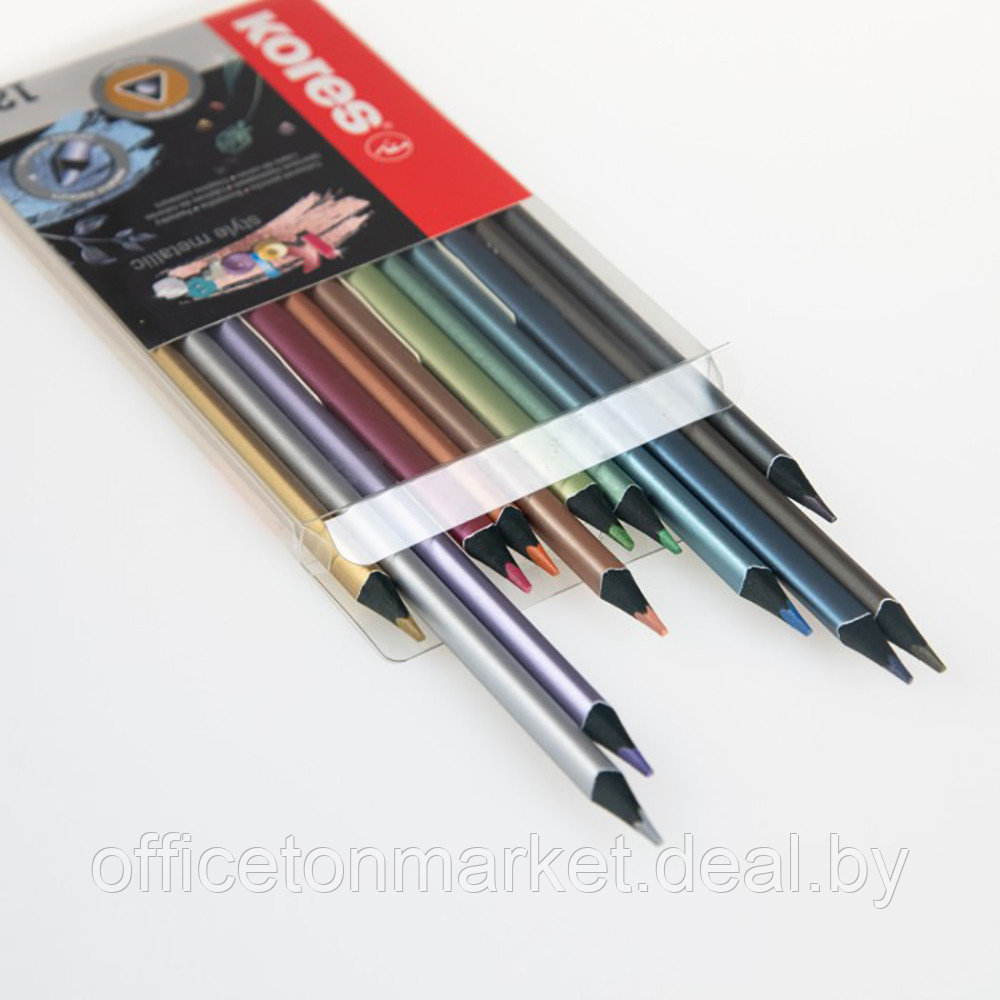 Цветные карандаши "Kolores Metallic Style", 12 цветов - фото 3 - id-p219234397