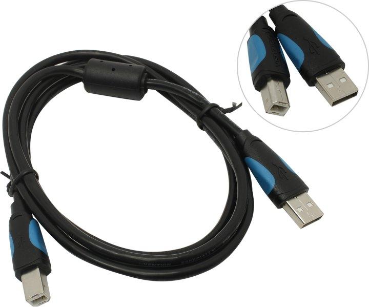 Кабель Vention USB 2.0 AM/BM - 1,5м. Черный - фото 1 - id-p212706508