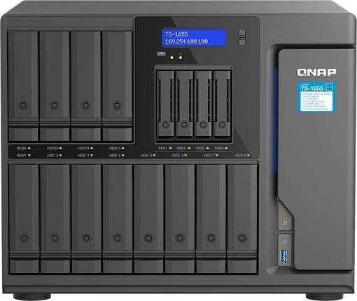 Сетевое хранилище без дисков SMB QNAP TS-1655-8G NAS 16-Bay (12x 3.5"/2.5" HDD/SSD bays + 4x 2.5" SSD bays +, фото 2