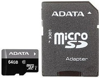 Карта памяти ADATA Premier microSDXC UHS-I U1 Class 10 64GB (AUSDX64GUICL10-RA1)