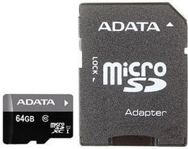 Карта памяти ADATA Premier microSDXC UHS-I U1 Class 10 64GB (AUSDX64GUICL10-RA1)