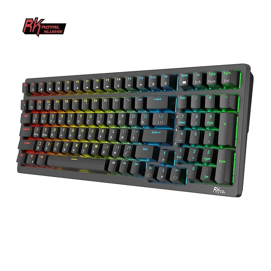 Беспроводная клавиатура Royal Kludge RK98 RGB (черный, RK Red) - фото 1 - id-p213931411