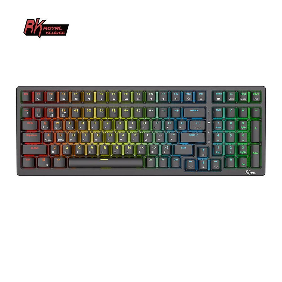Беспроводная клавиатура Royal Kludge RK98 RGB (черный, RK Red) - фото 2 - id-p213931411