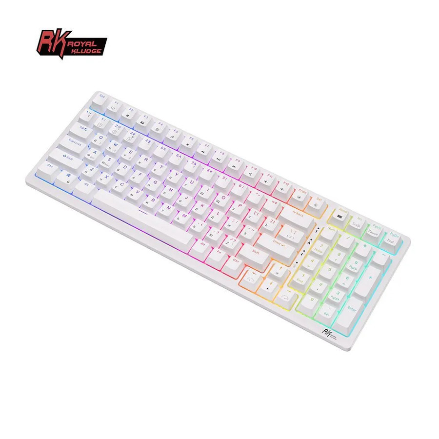 Беспроводная клавиатура Royal Kludge RK98 RGB (белый, RK Red) - фото 3 - id-p213931415