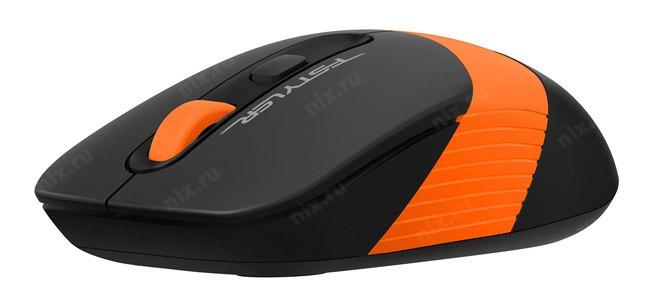 Мышь A4Tech Fstyler FG10S черный/оранжевый оптическая (2000dpi) silent беспроводная USB для ноутбука (4but) - фото 1 - id-p212729959