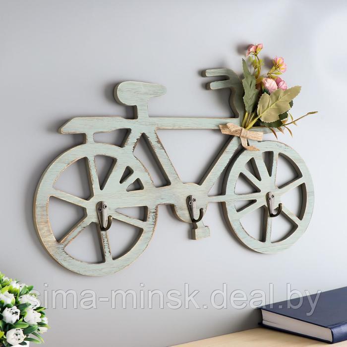 Крючки декоративные дерево "Велосипед с букетом цветов" 22х40х3,5 см - фото 2 - id-p219253939