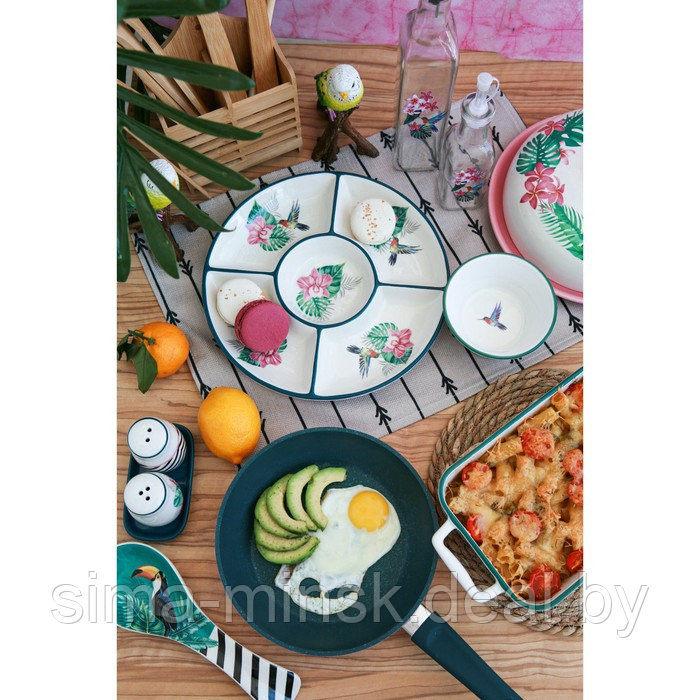 Маслёнка Доляна «Тропики», 17×12,5×8 см, цвет белый - фото 7 - id-p219254185