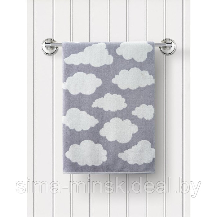Полотенце махровое Spring размер 50х90 см, sky, облачко, серый - фото 1 - id-p219254320
