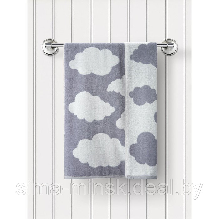 Полотенце махровое Spring размер 50х90 см, sky, облачко, серый - фото 2 - id-p219254320