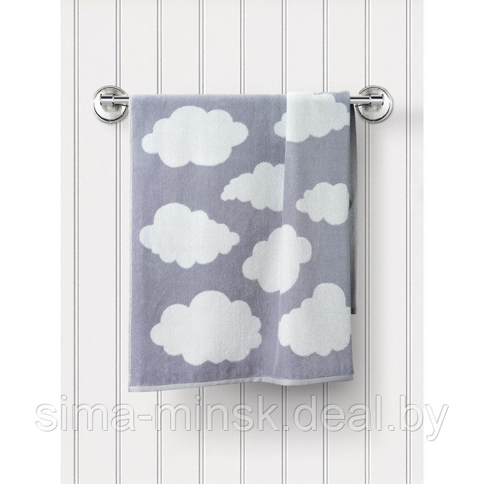Полотенце махровое Spring размер 50х90 см, sky, облачко, серый - фото 3 - id-p219254320