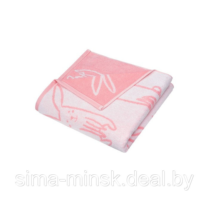 Полотенце махровое Fluffy размер 50х90 см, pink, зайчики, розовый - фото 3 - id-p219254321