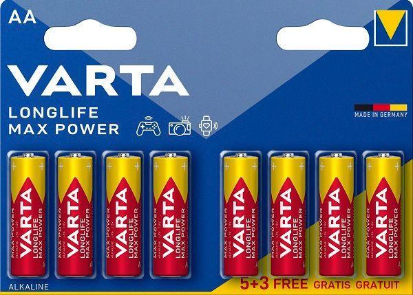 Батарея Varta Longlife Max Power Alkaline LR6 AA (8шт) блистер 04706101428 - фото 1 - id-p219252670