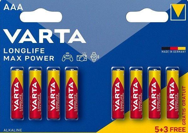 Батарея Varta Longlife Max Power Alkaline LR03 AAA (8шт) блистер 04703101428 - фото 1 - id-p219252671