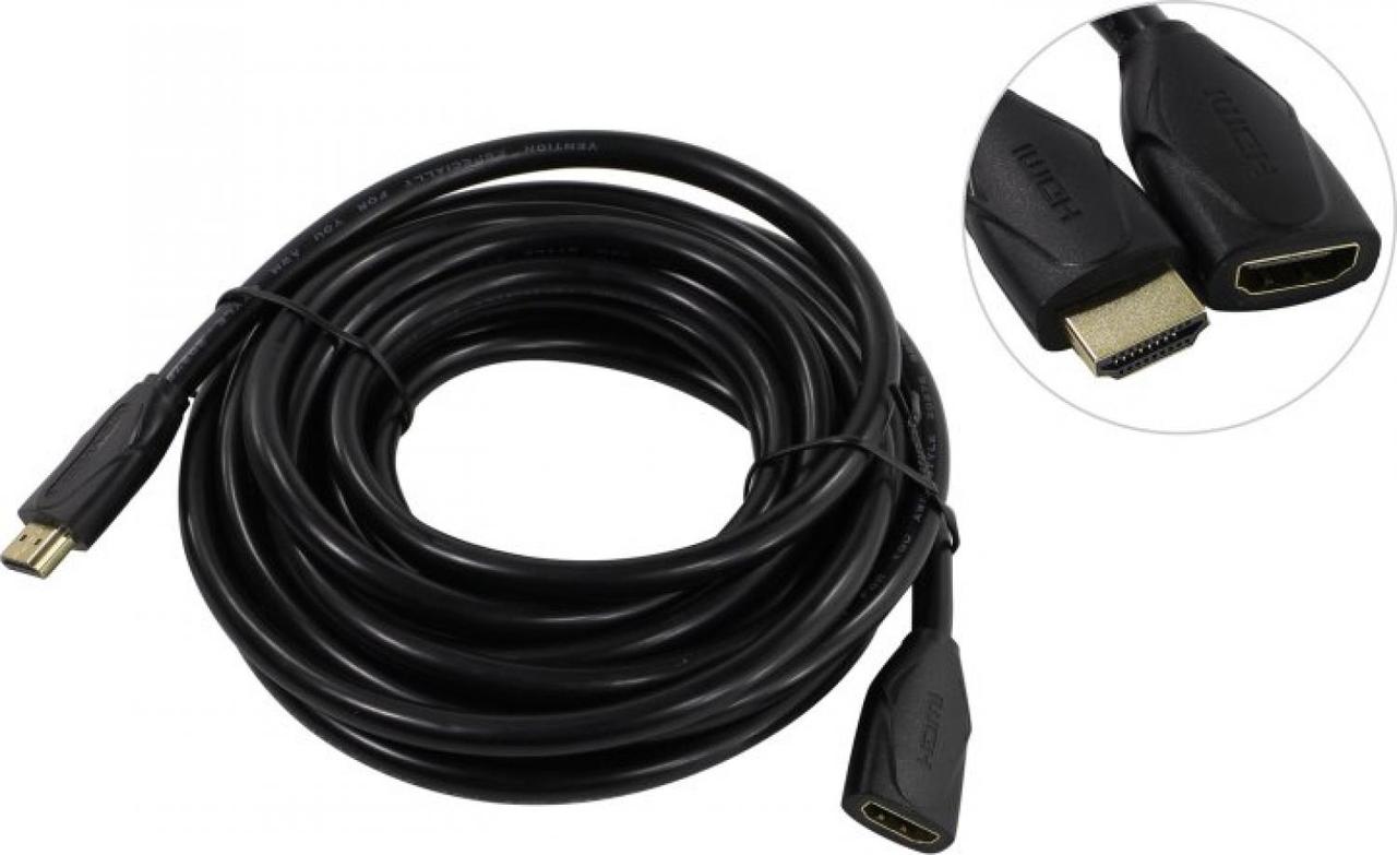 Кабель-удлинитель Vention HDMI High speed v1.4 with Ethernet 19F/19M - 5м Black Edition - фото 1 - id-p203915201