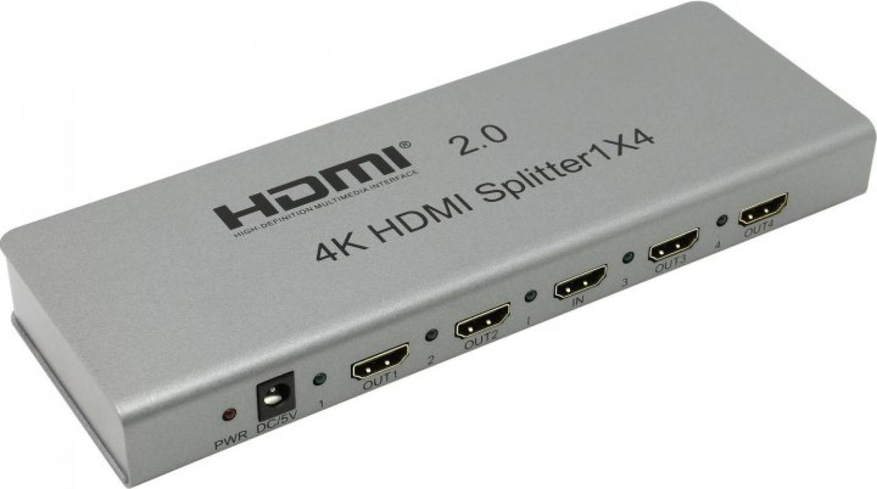 Разветвитель Orient HSP0104H-2.0 HDMI Splitter (1in - 4out ver2.0) + б.п. - фото 1 - id-p212700106