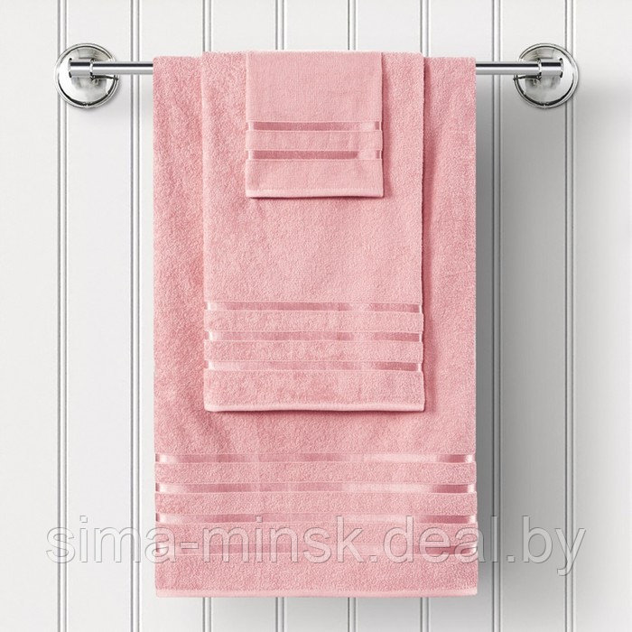 Набор полотенец махровых Pink, размер 30х50 см, 50х90 см, 70х140 см, розовый - фото 8 - id-p219254355