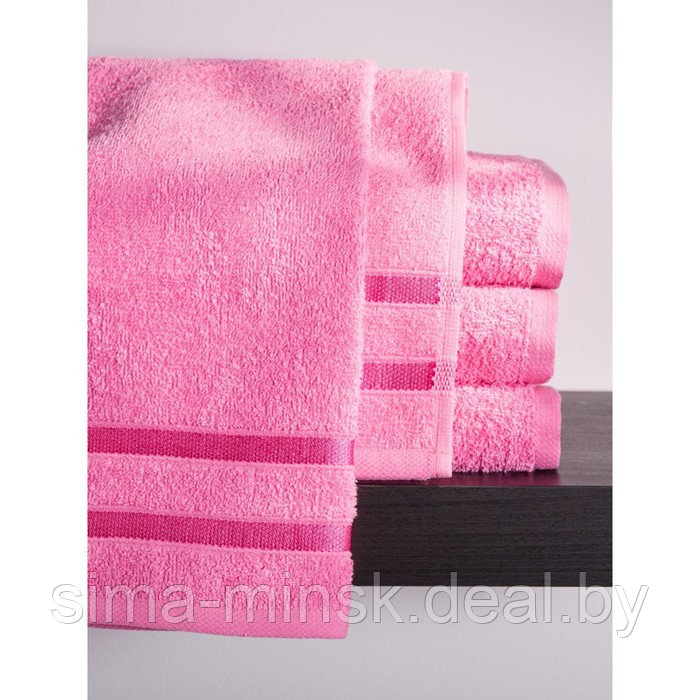 Набор полотенец махровых Pink crystal, размер 30х50 см, 50х90 см, 70х140 см, розовый - фото 5 - id-p219254357