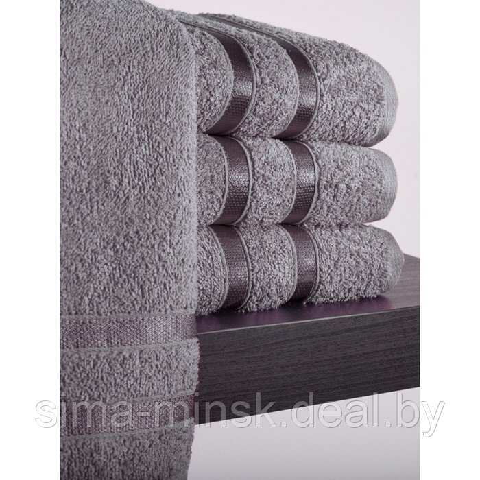 Набор полотенец махровых Grey, размер 30х50 см, 50х90 см, 70х140 см, серый - фото 3 - id-p219254359