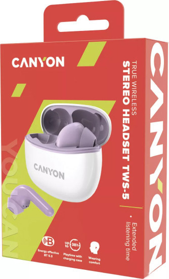 Наушники Canyon TWS-5 (сиреневый) - фото 5 - id-p193502884