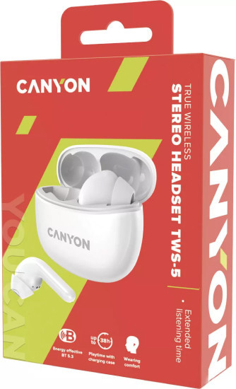 Наушники Canyon TWS-5 (белый) - фото 5 - id-p193502883