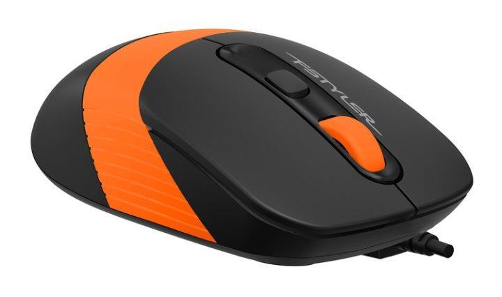 Мышь A4Tech Fstyler FM10 черный/оранжевый оптическая (1600dpi) USB (4but) - фото 1 - id-p203908372