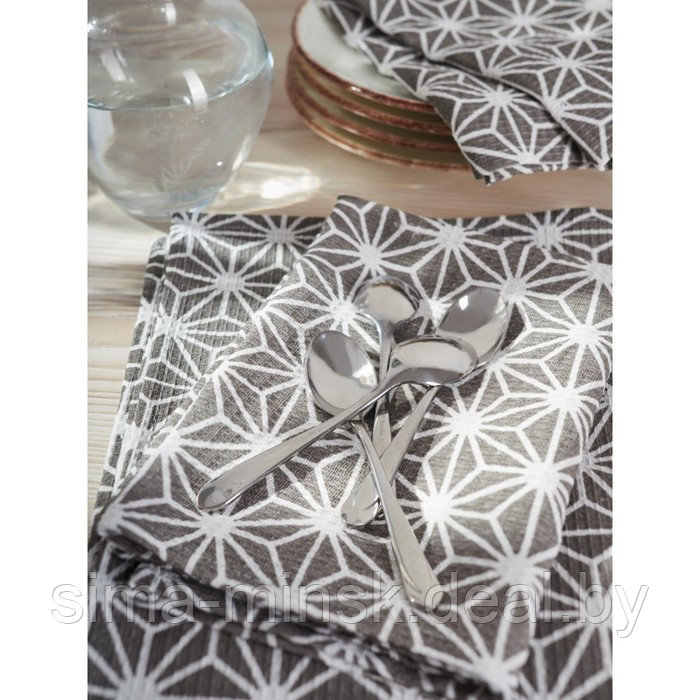 Набор полотенец кухонных Stellar grey, размер 45х60 см абстракция, серый, 6 шт - фото 5 - id-p219254400