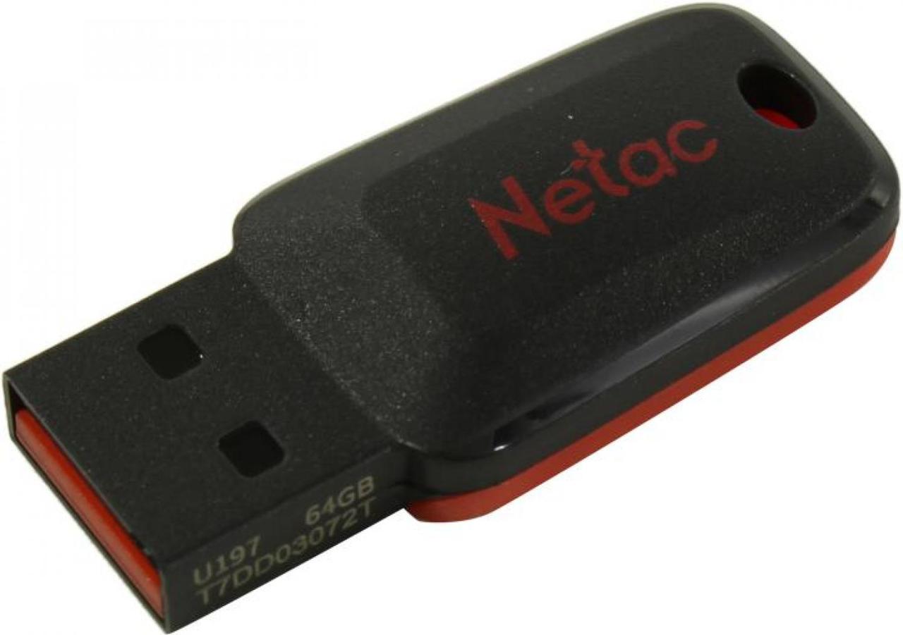 Накопитель Netac NT03U197N-064G-20BK USB2.0 Flash Drive 64Gb (RTL) - фото 1 - id-p212701924