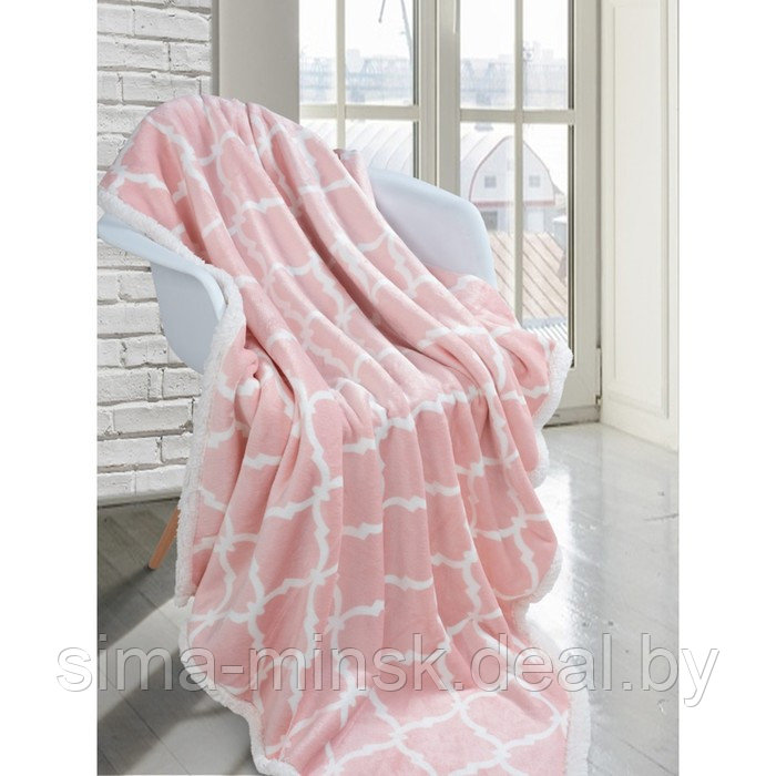 Плед Pink dreams, размер 130х150 см, вензеля, розовый - фото 1 - id-p219254505