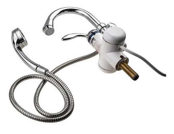 Проточный электрический водонагреватель кран+душ Unipump BEF-001-03, фото 2
